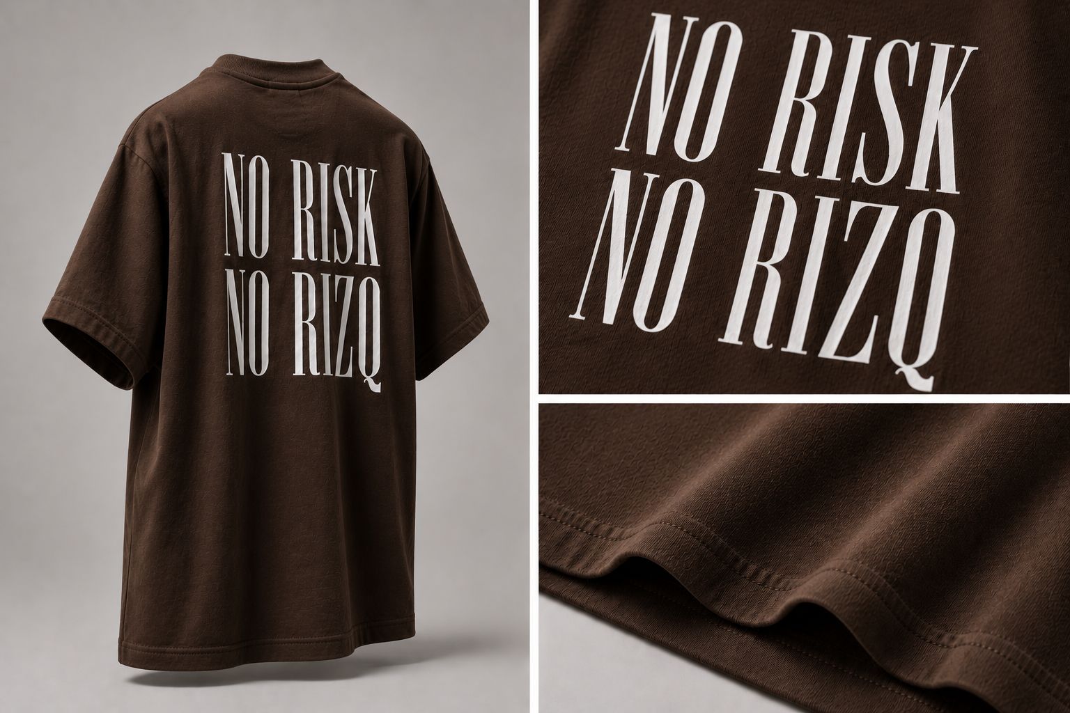 T-Shirt NO RISK NO RIZQ — Oversize Homme