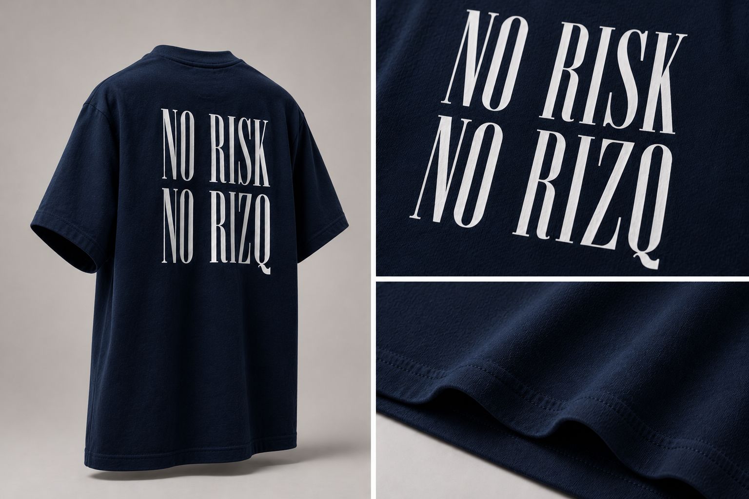 T-Shirt NO RISK NO RIZQ — Oversize Homme