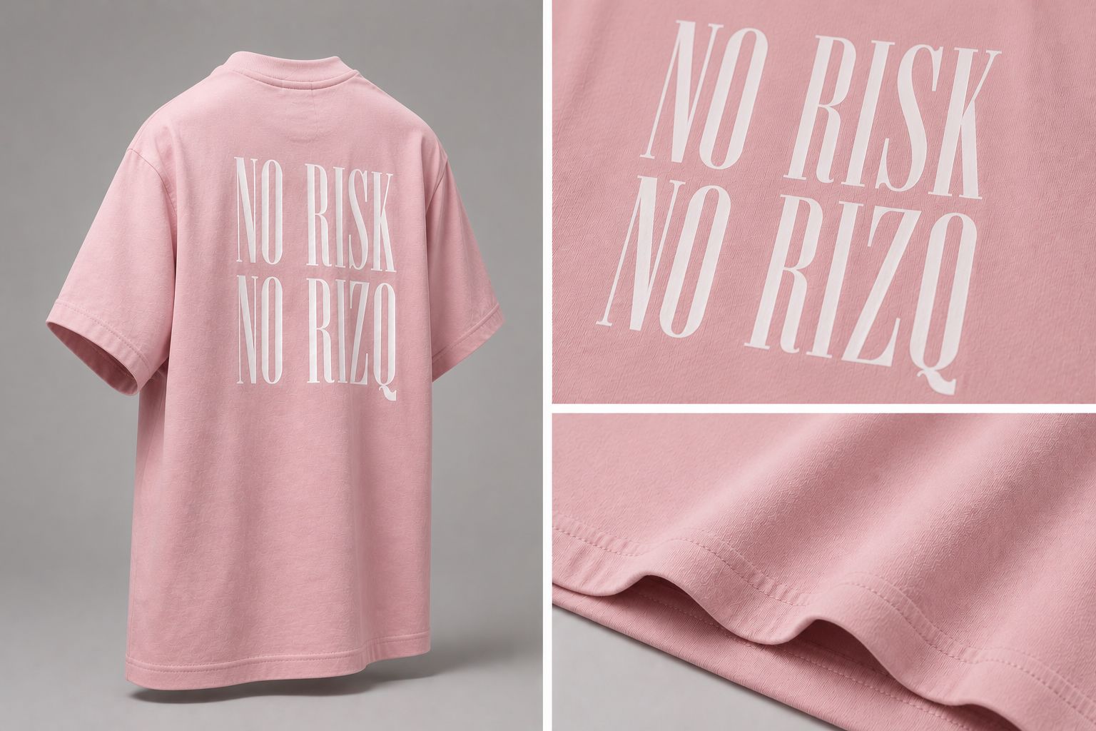 T-Shirt NO RISK NO RIZQ — Oversize Homme