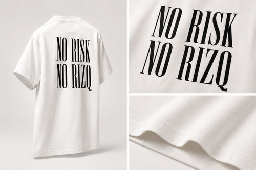 T-Shirt NO RISK NO RIZQ — Oversize Homme